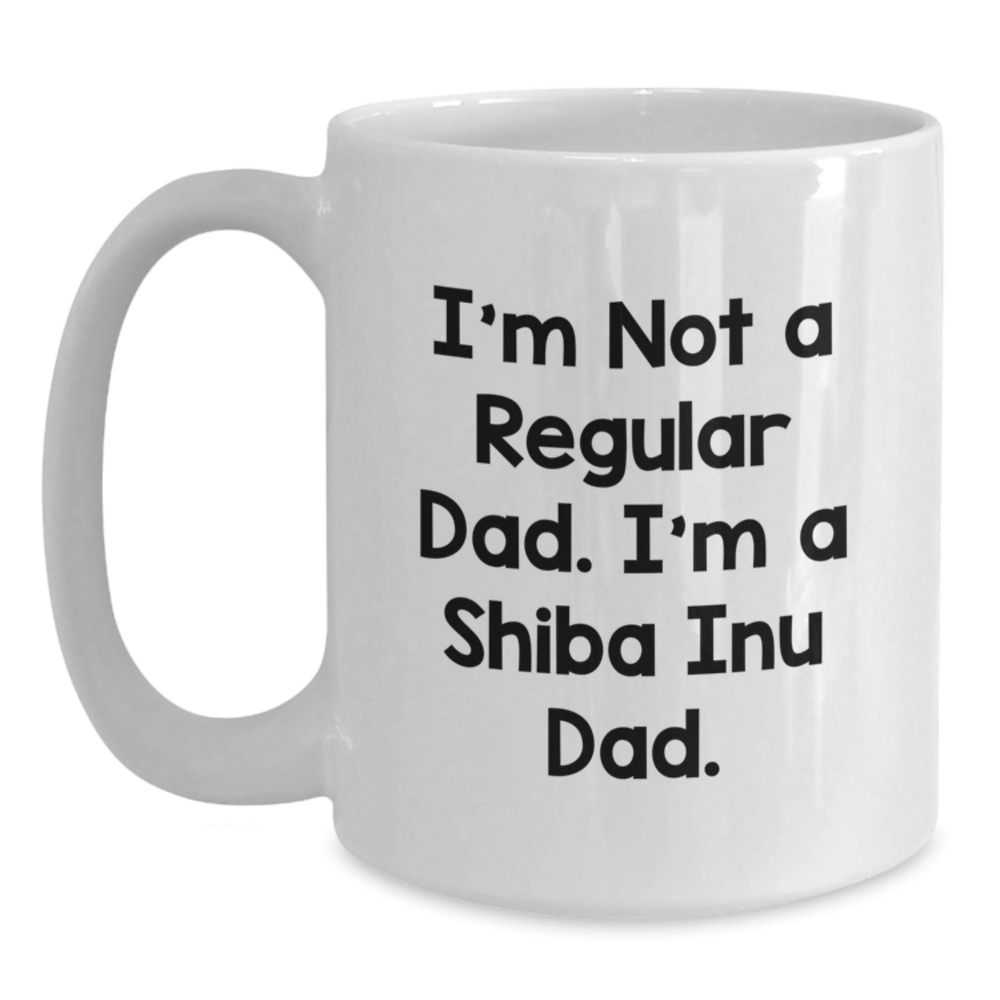 Funny Shiba Inu Dad Gifts for Men, White Coffee Mug, Unique Christmas Memorable Presents from Him to His Shiba Inu - Main