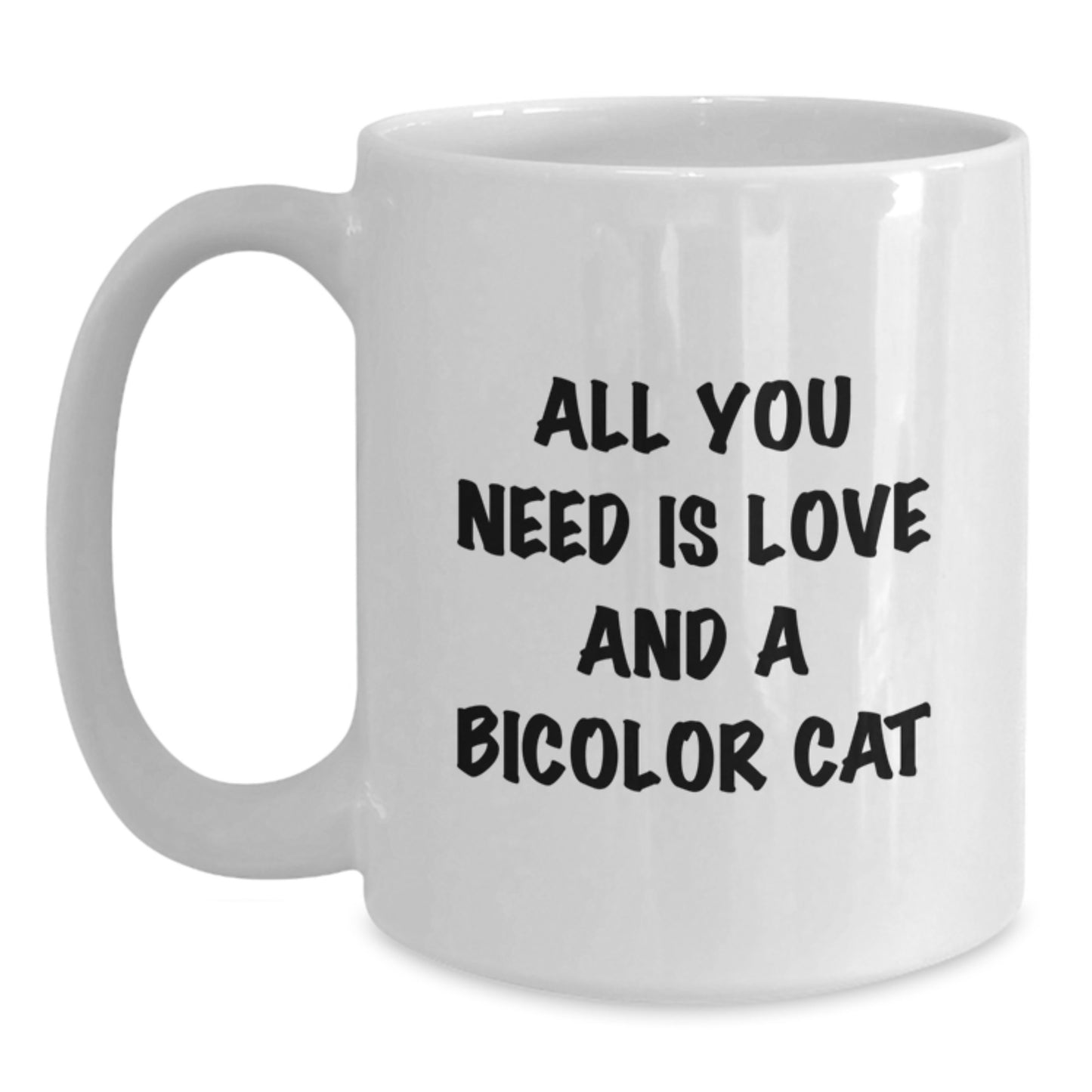 Funny Bicolor Cat Gifts from Friends, White Coffee Mug for Bicolor Cat Lovers, Birthday Unique Gifts - Main