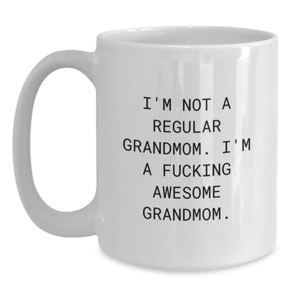 Funny Grandmom Gifts from Men to Women, White Coffee Mug, Christmas Unique Presents - Main