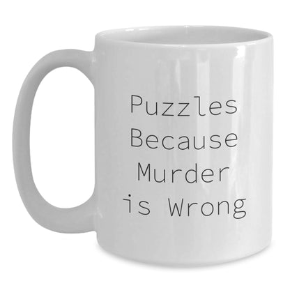 Funny Puzzles Gifts for Men, White Coffee Mug, Christmas Unique Presents from Friends - Main