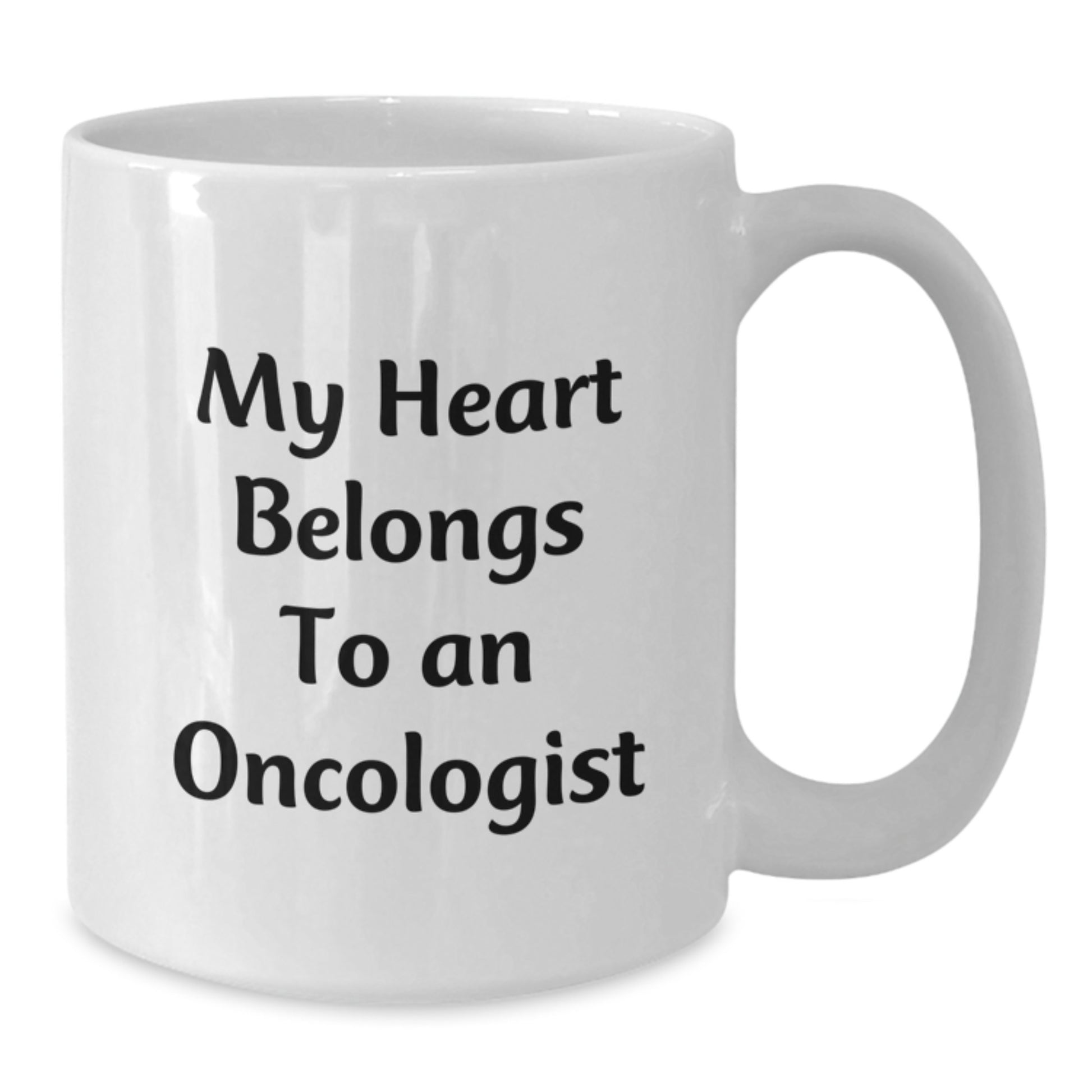 Funny Oncologist Gifts for Men, Women, Friends, Coworkers, Family - My Heart Belongs To An Oncologist White Coffee Mug - Additional