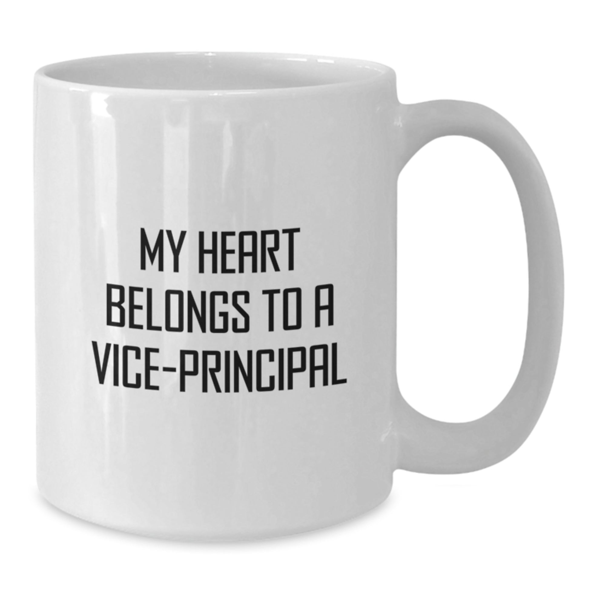 Funny Vice-principal Quotes White Coffee Mug Gifts from Friends for Vice-principal Christmas Unique Gifts - My Heart Belongs To A Vice-principal Funny White Coffee Mug - Additional