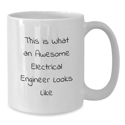Funny Electrical Engineer Gifts for Men from Friends - White Coffee Mug - This Is What An Awesome Electrical Engineer Looks Like - Christmas Unique - Additional