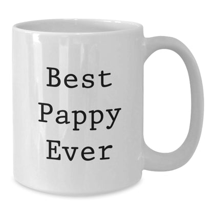 Funny Pappy Gifts from Family, White Coffee Mug for Pappy, Best Pappy Ever Quote Christmas Unique Gifts - Additional