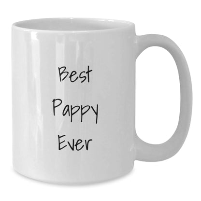 Funny Pappy Gifts from Men, White Coffee Mug for Pappy, Best Pappy Ever Quote on Valentine's Unique Gifts - Additional