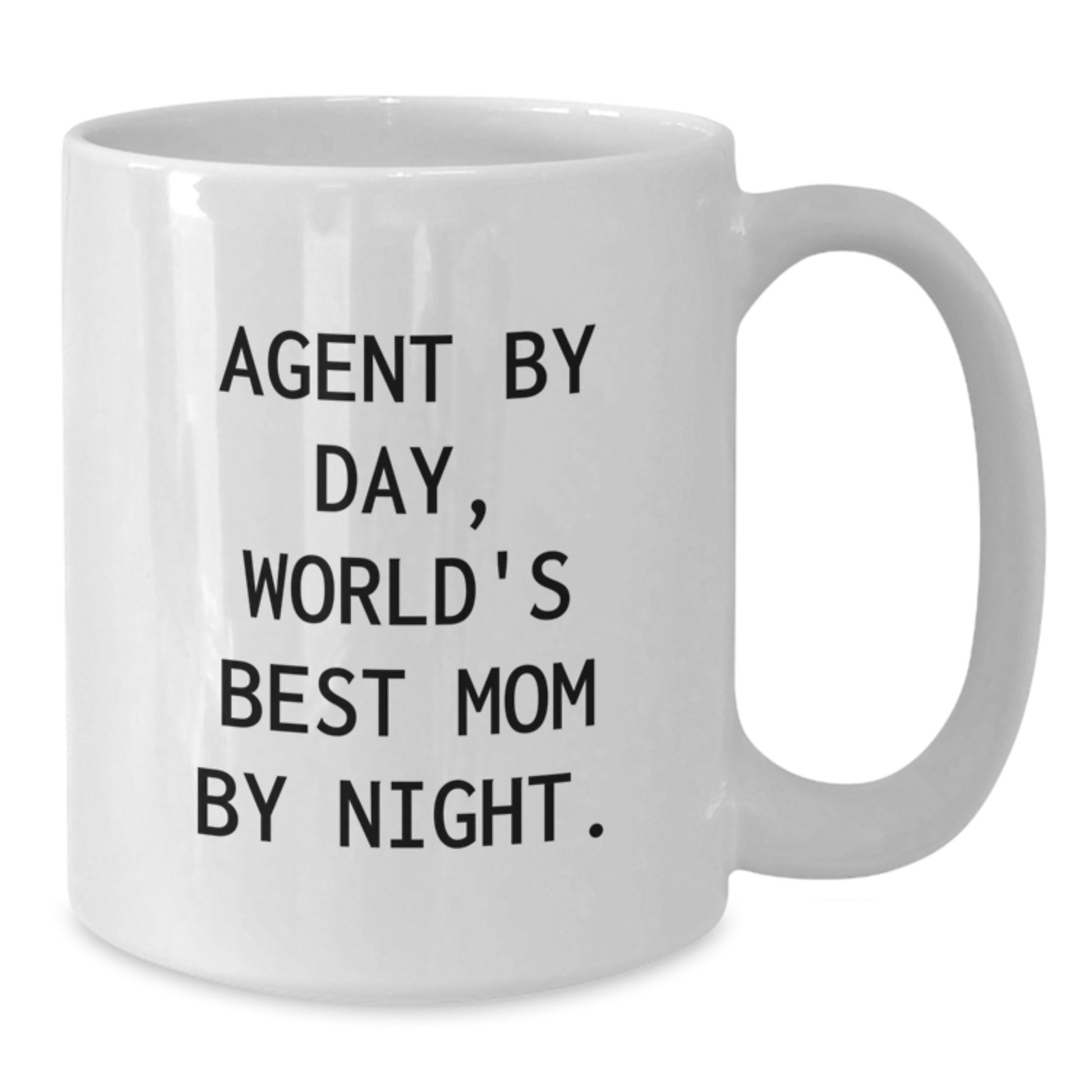 Funny Agent Gifts - Agent By Day, World's Best Mom By Night White Coffee Mug, Christmas Unique Gifts for Women, Friends, Family, Agent Love, Agent Mom - Additional