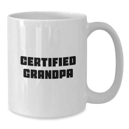Funny Grandpa White Coffee Mugs Gifts from Kids, Grandpa Enthusiasts, Christmas Unique Gifts for Grandpa, Funny White Coffee Mug, Certified Grandpa Quote, Grandpa Gifts - Additional