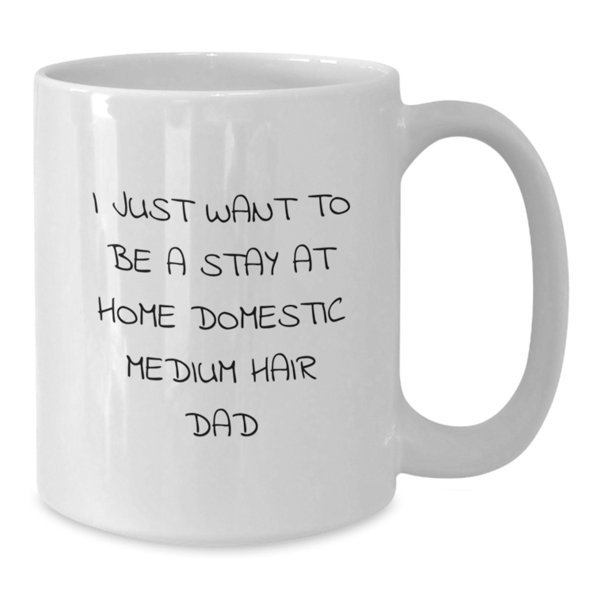 Funny Stay at Home Domestic Medium Hair Dad Gifts for Valentine's White Coffee Mug - Additional