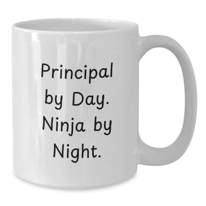 Funny Principal Gifts from Men, White Coffee Mugs for Principal By Day. Ninja By Night., Unique Christmas Unique Gifts - Additional