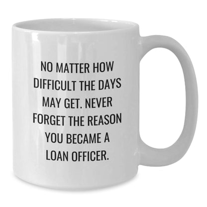 Funny Loan Officer Christmas Unique Gifts from Friends or Family - White Coffee Mug - Never Forget The Reason You Became - Additional
