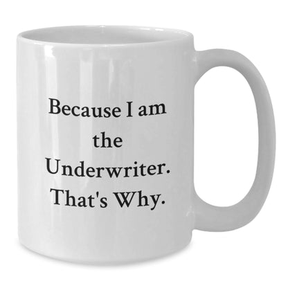 Underwriter White Coffee Mug Funny Gift Underwriter Underwriter Gifts from Men to Underwriter for Christmas - Additional