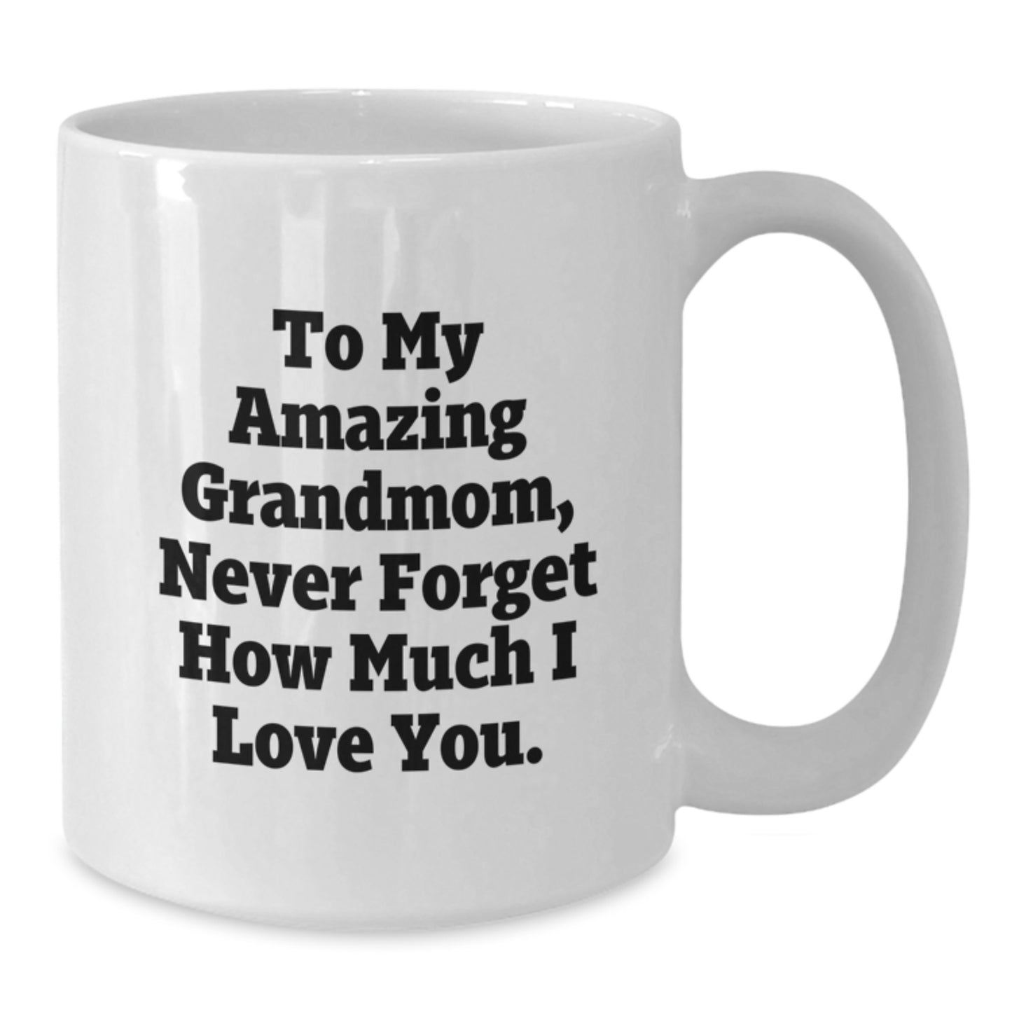 Unique Grandmom Gifts from Men, Funny White Coffee Mugs for Grandmom, Never Forget How Much I Love You, Christmas Unique Gifts - Additional