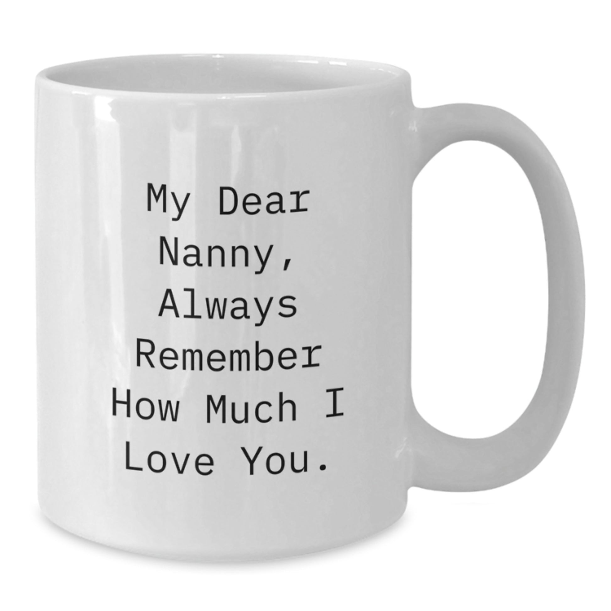 Funny Nanny Gifts from Men for Christmas Unique Presents White Ceramic Coffee Mug My Dear Nanny Always Remember How Much I Love You - Additional