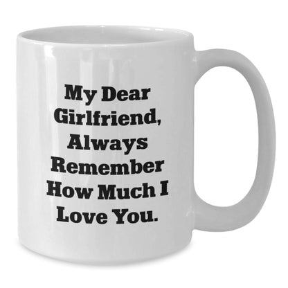 Funny Quote Sweetheart White Coffee Mug Gifts from Men, Unique Christmas Unique Gifts for Sweetheart, White Coffee Mug with Quote 'My Dear Sweetheart, Always Remember How Much I Love You. - Additional