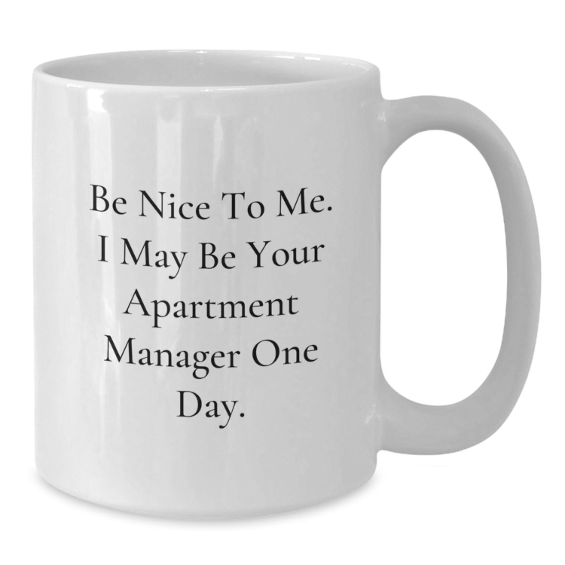 Funny Quote Gifts from Friends and Family to Apartment Manager - White Coffee Mug - Be Nice To Me. I May Be Your Apartment Manager One Day. Christmas Unique Gifts - Additional
