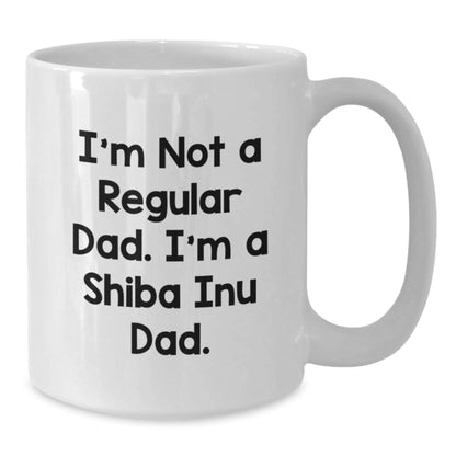 Funny Shiba Inu Dad Gifts for Men, White Coffee Mug, Unique Christmas Memorable Presents from Him to His Shiba Inu - Additional