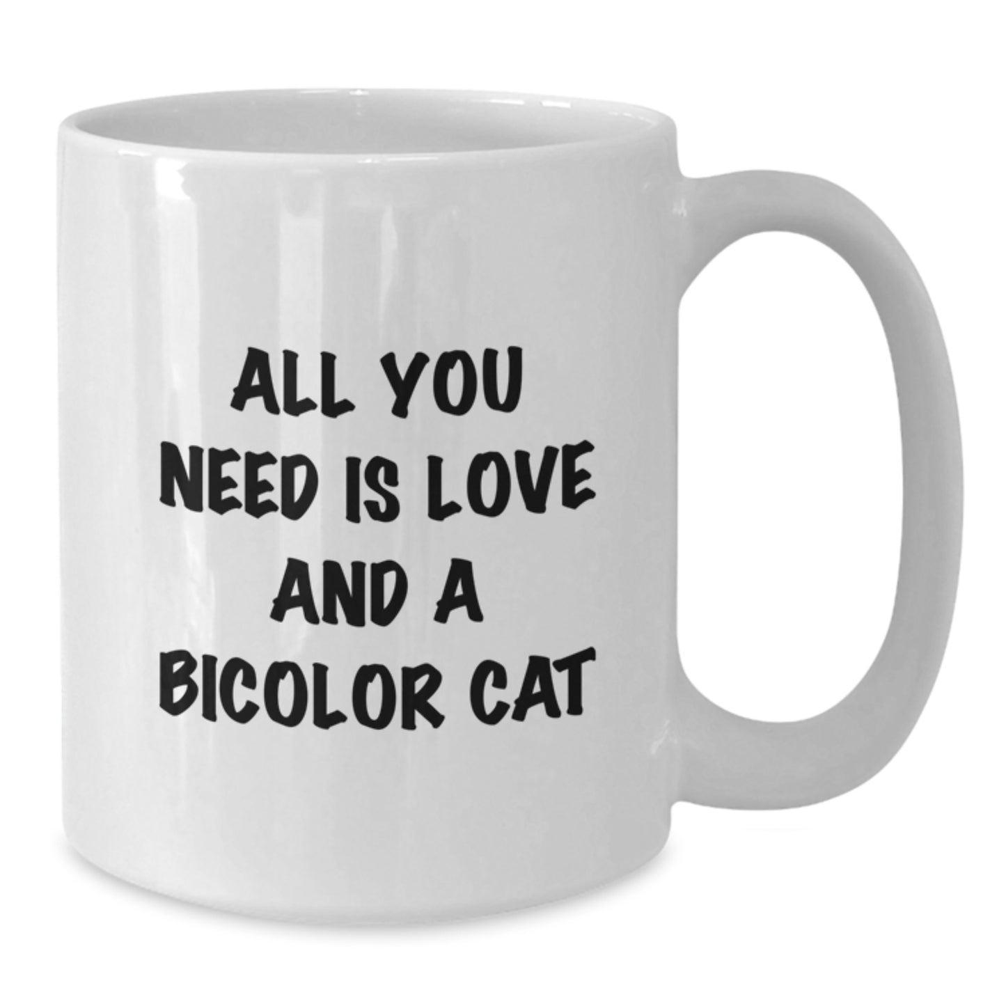 Funny Bicolor Cat Gifts from Friends, White Coffee Mug for Bicolor Cat Lovers, Birthday Unique Gifts - Additional