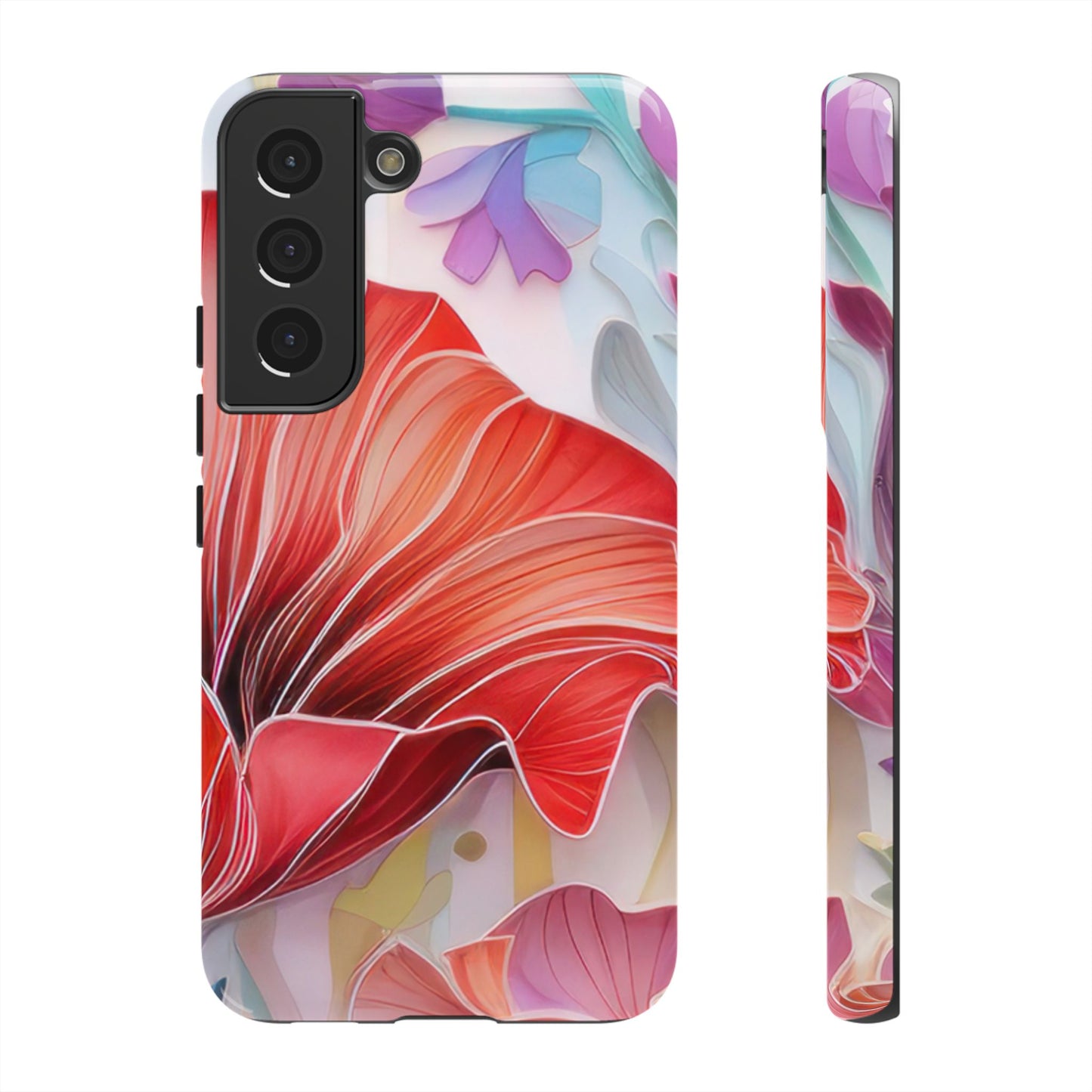 Purple Lily Tough Phone Case – Durable Floral Protective Cover for iPhone & Android