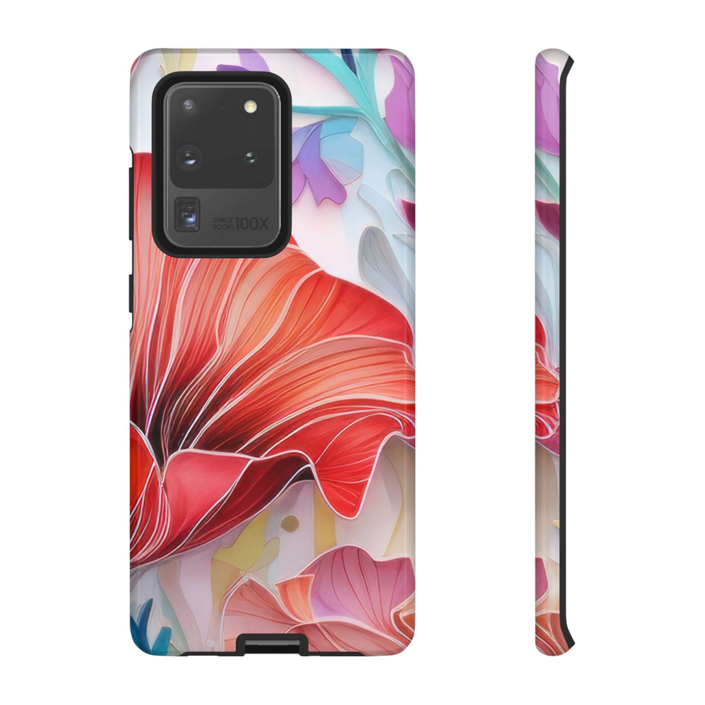 Purple Lily Tough Phone Case – Durable Floral Protective Cover for iPhone & Android