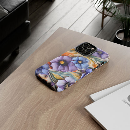 Tough Cases, Cosmos Flower Phone Cover, Floral Phone Case, Protective Phone Shell, Botanical Phone Skin, Flower Pattern