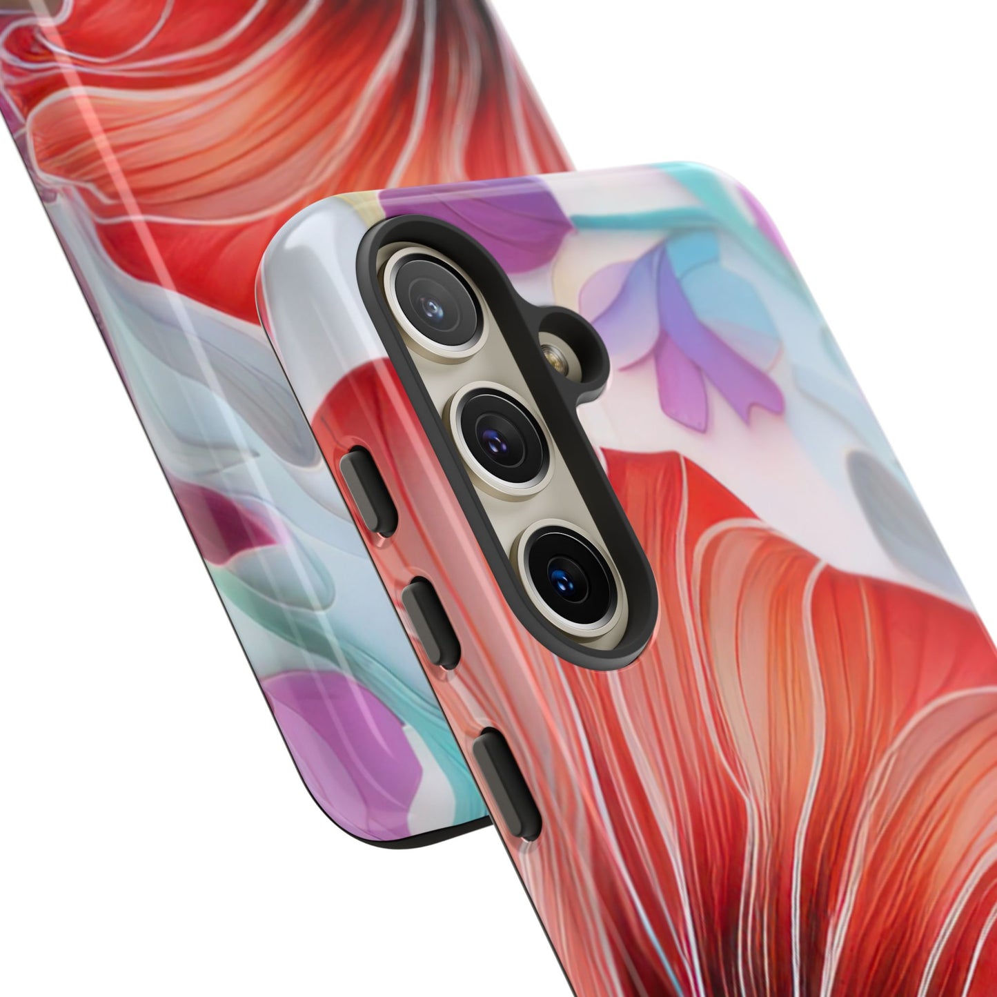 Purple Lily Tough Phone Case – Durable Floral Protective Cover for iPhone & Android