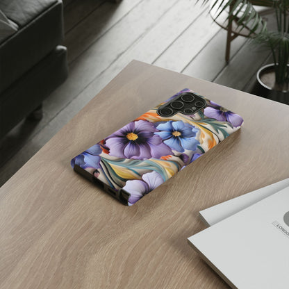 Tough Cases, Cosmos Flower Phone Cover, Floral Phone Case, Protective Phone Shell, Botanical Phone Skin, Flower Pattern