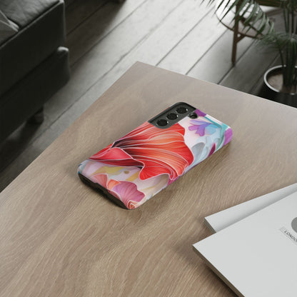 Purple Lily Tough Phone Case – Durable Floral Protective Cover for iPhone & Android