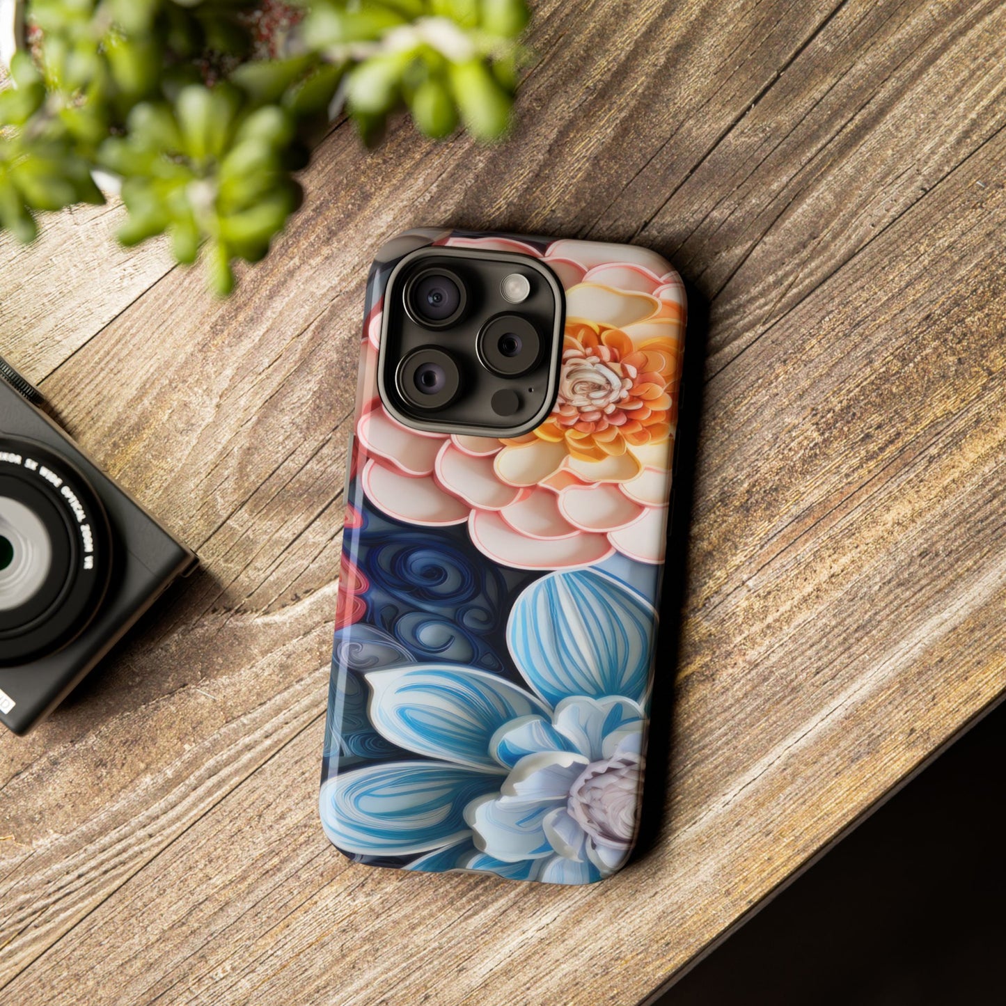 Succulent Phone Case, Echeveria Plant Design - Tough Case, Protective Cover, Cactus Lover Gift, Botanical Phone Accessory