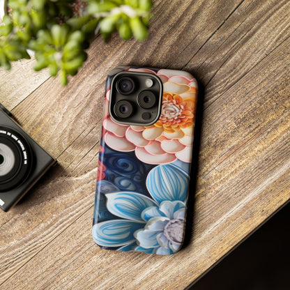 Succulent Phone Case, Echeveria Plant Design - Tough Case, Protective Cover, Cactus Lover Gift, Botanical Phone Accessory