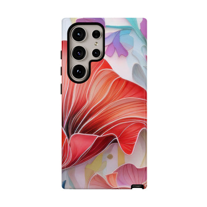 Purple Lily Tough Phone Case – Durable Floral Protective Cover for iPhone & Android