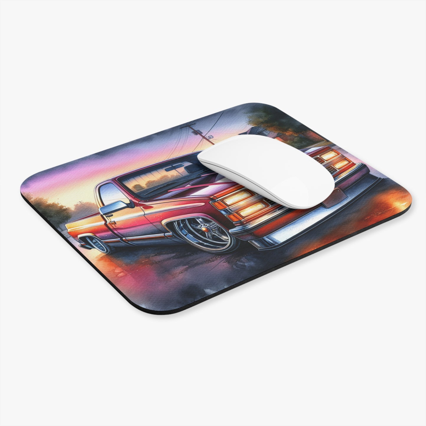 1990 Chevy Truck Mouse Pad, Retro Auto Desk Decor, Gamer Accessory, Gift for Car Lovers, Office Home Accessories - Victory Thru Vision 