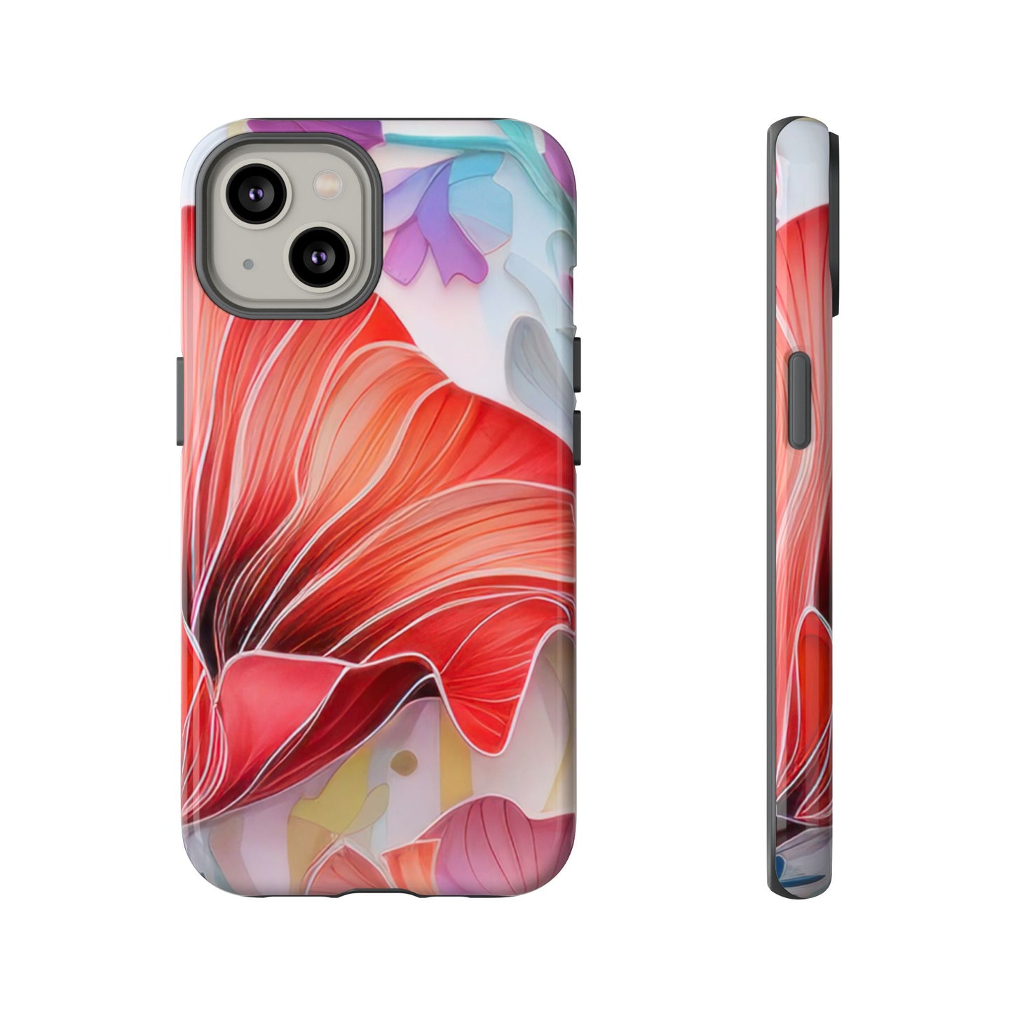 Purple Lily Tough Phone Case – Durable Floral Protective Cover for iPhone & Android