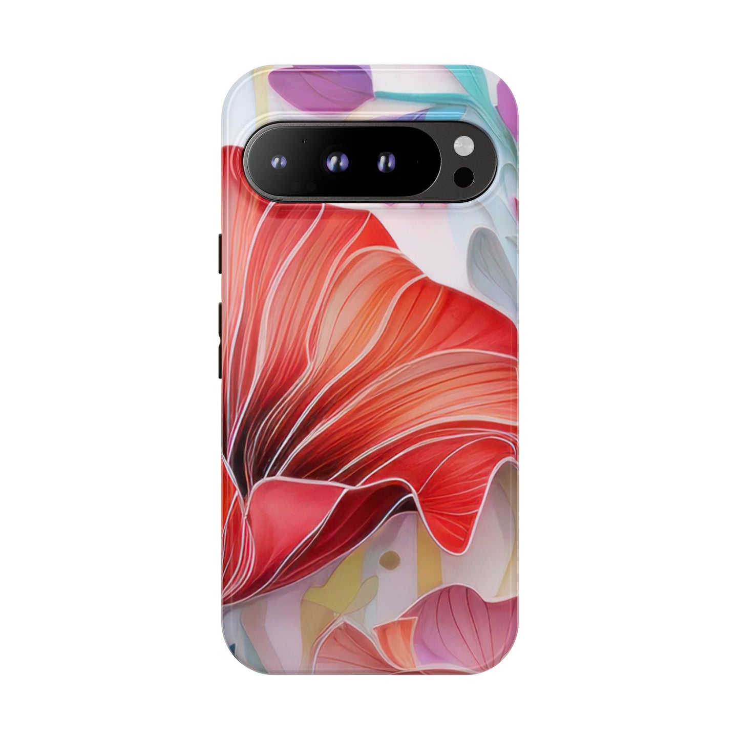 Purple Lily Tough Phone Case – Durable Floral Protective Cover for iPhone & Android