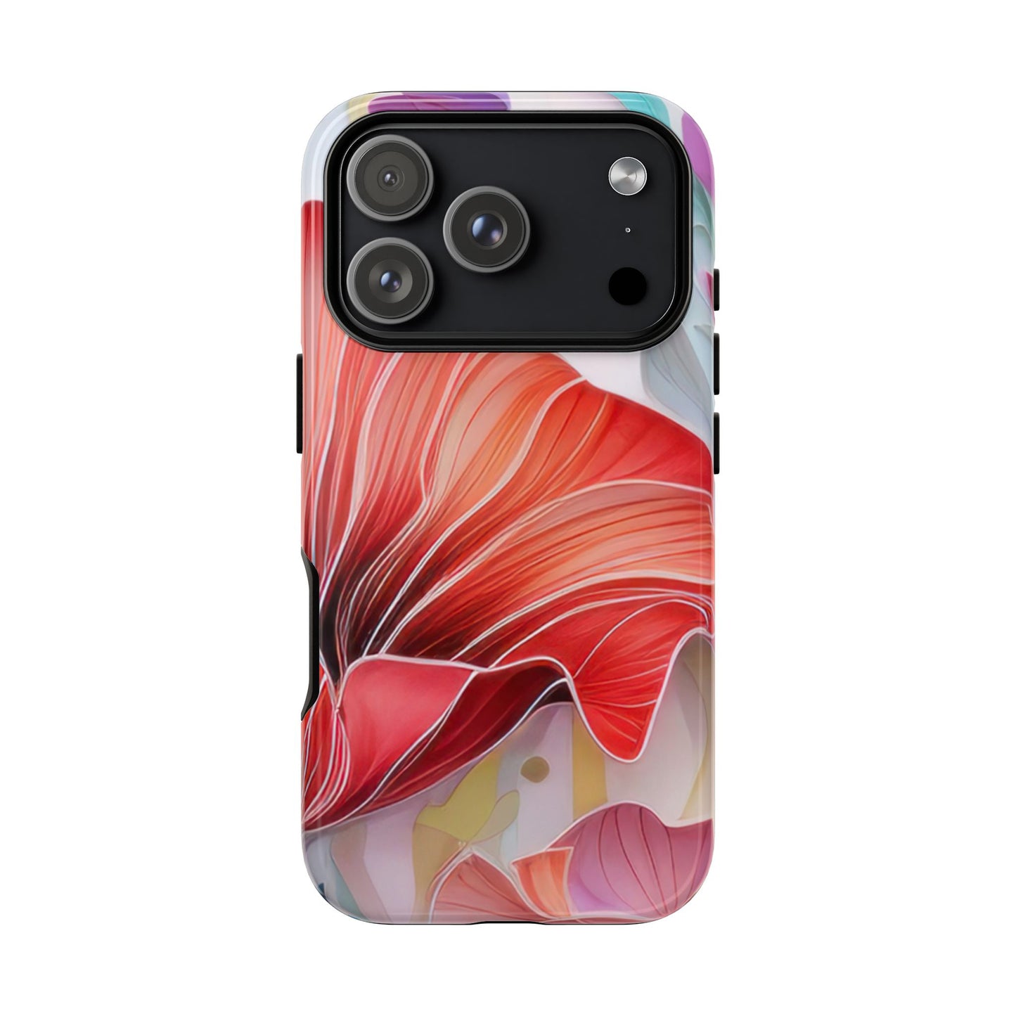 Purple Lily Tough Phone Case – Durable Floral Protective Cover for iPhone & Android