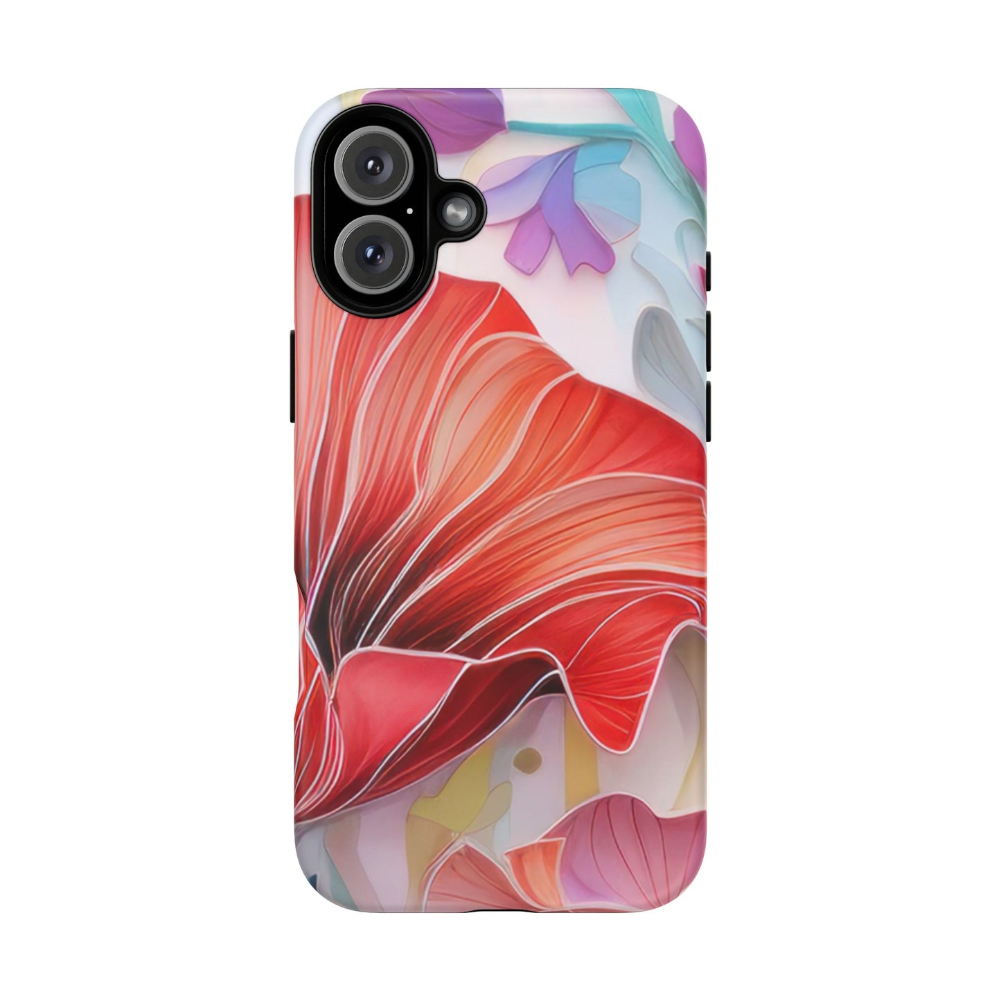 Purple Lily Tough Phone Case – Durable Floral Protective Cover for iPhone & Android