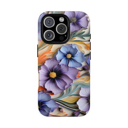 Tough Cases, Cosmos Flower Phone Cover, Floral Phone Case, Protective Phone Shell, Botanical Phone Skin, Flower Pattern
