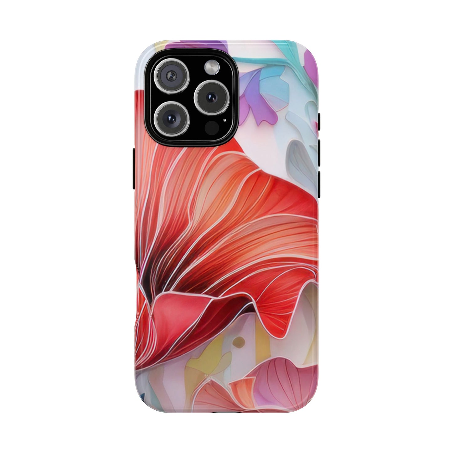 Purple Lily Tough Phone Case – Durable Floral Protective Cover for iPhone & Android