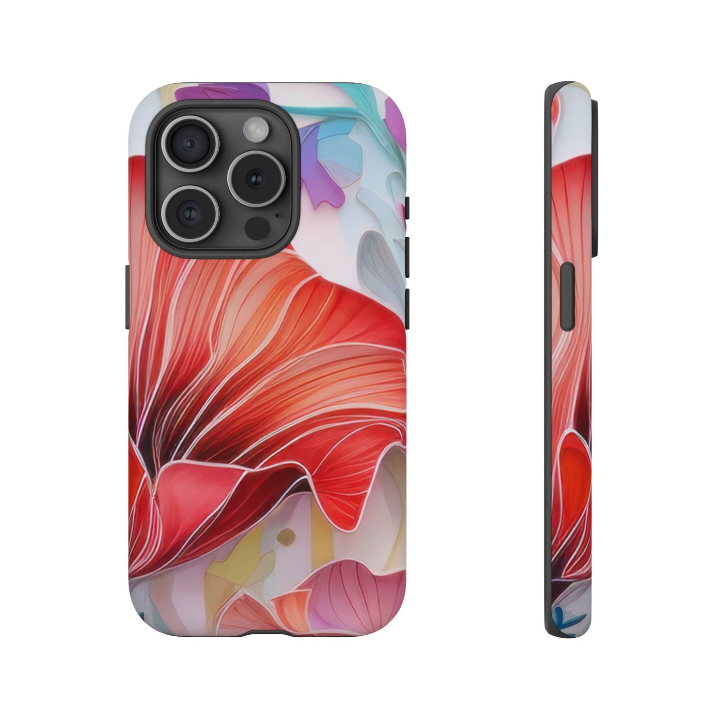 Purple Lily Tough Phone Case – Durable Floral Protective Cover for iPhone & Android