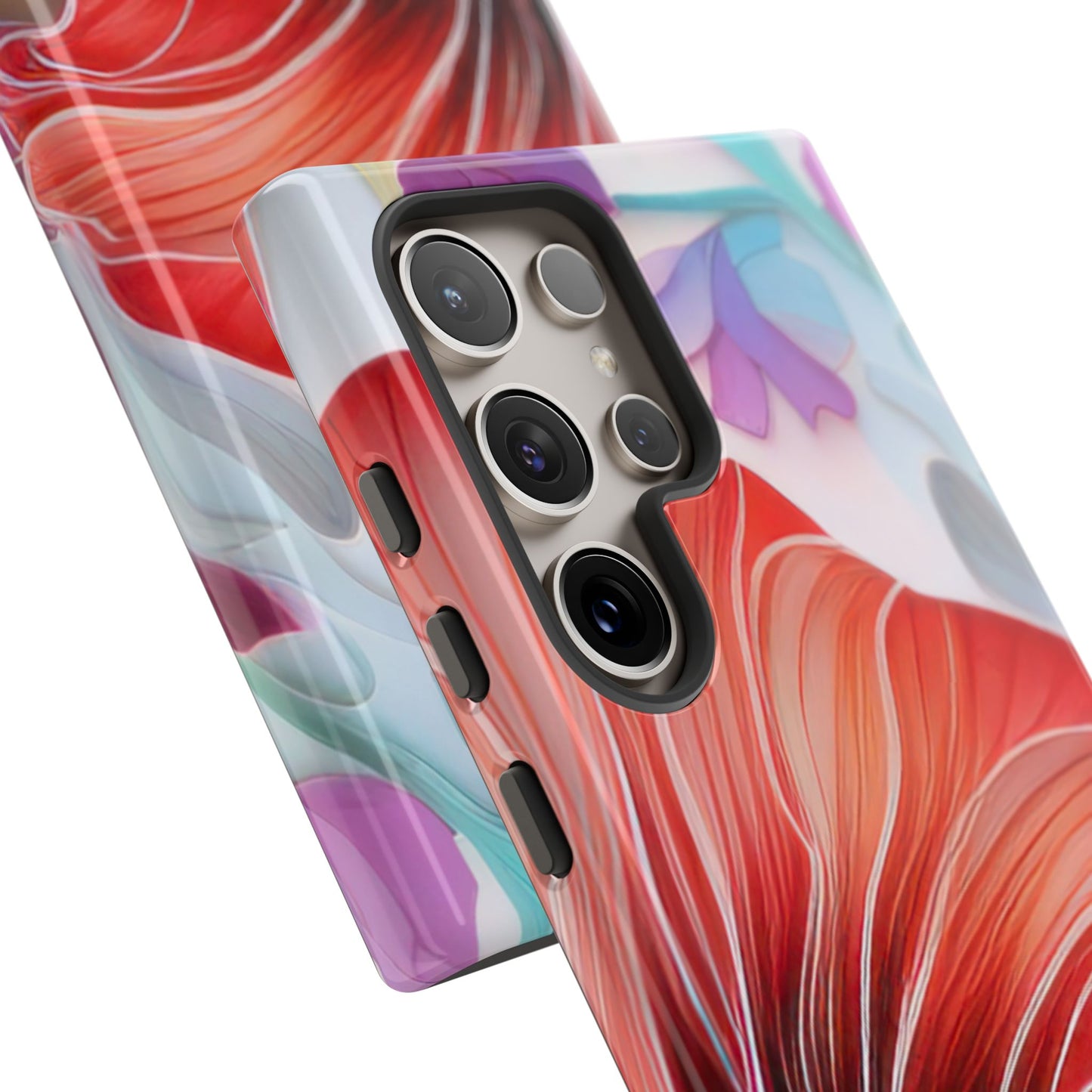 Purple Lily Tough Phone Case – Durable Floral Protective Cover for iPhone & Android