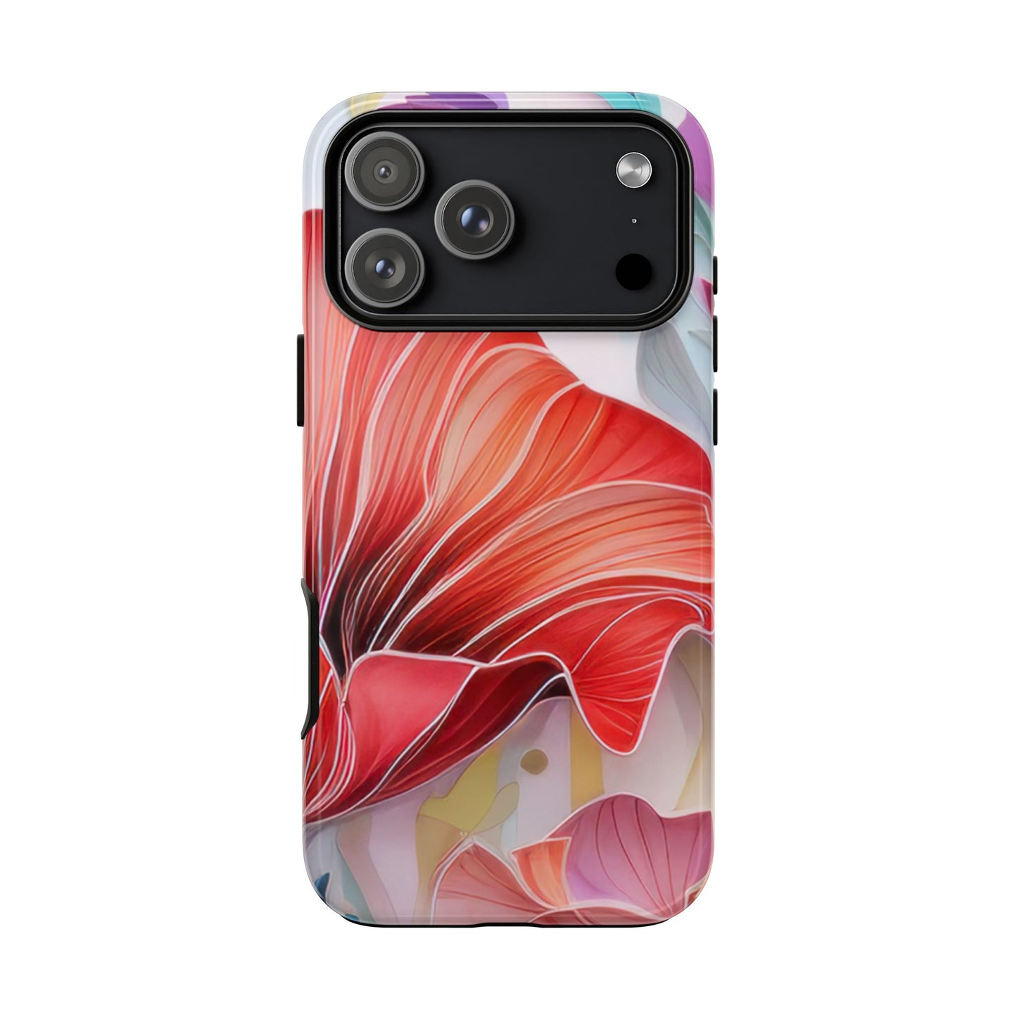 Purple Lily Tough Phone Case – Durable Floral Protective Cover for iPhone & Android