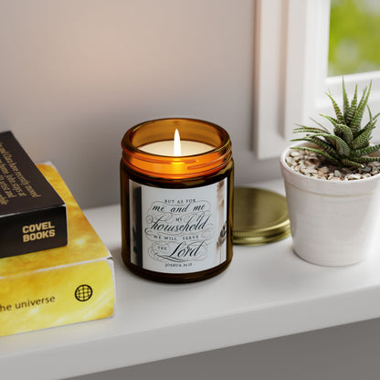 But As For Me and My House We Will Serve The Lord Scented Candles, Inspirational Quote Candle, Christian Home Decor, Religious Gift, John 24:15 Bible Verse Candle, Religious Candle - Victory Thru Vision 