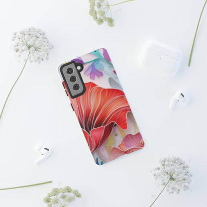 Purple Lily Tough Phone Case – Durable Floral Protective Cover for iPhone & Android
