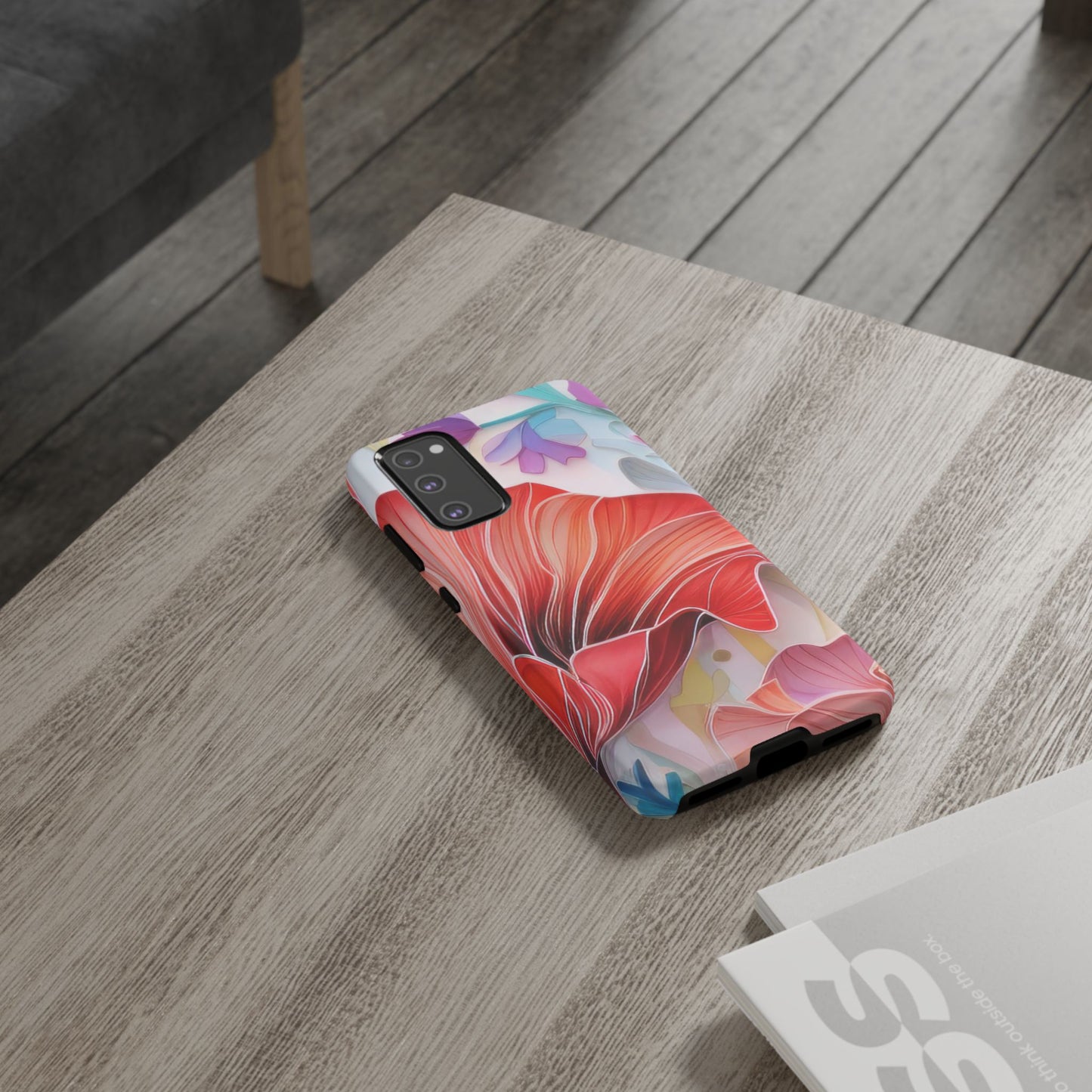 Purple Lily Tough Phone Case – Durable Floral Protective Cover for iPhone & Android