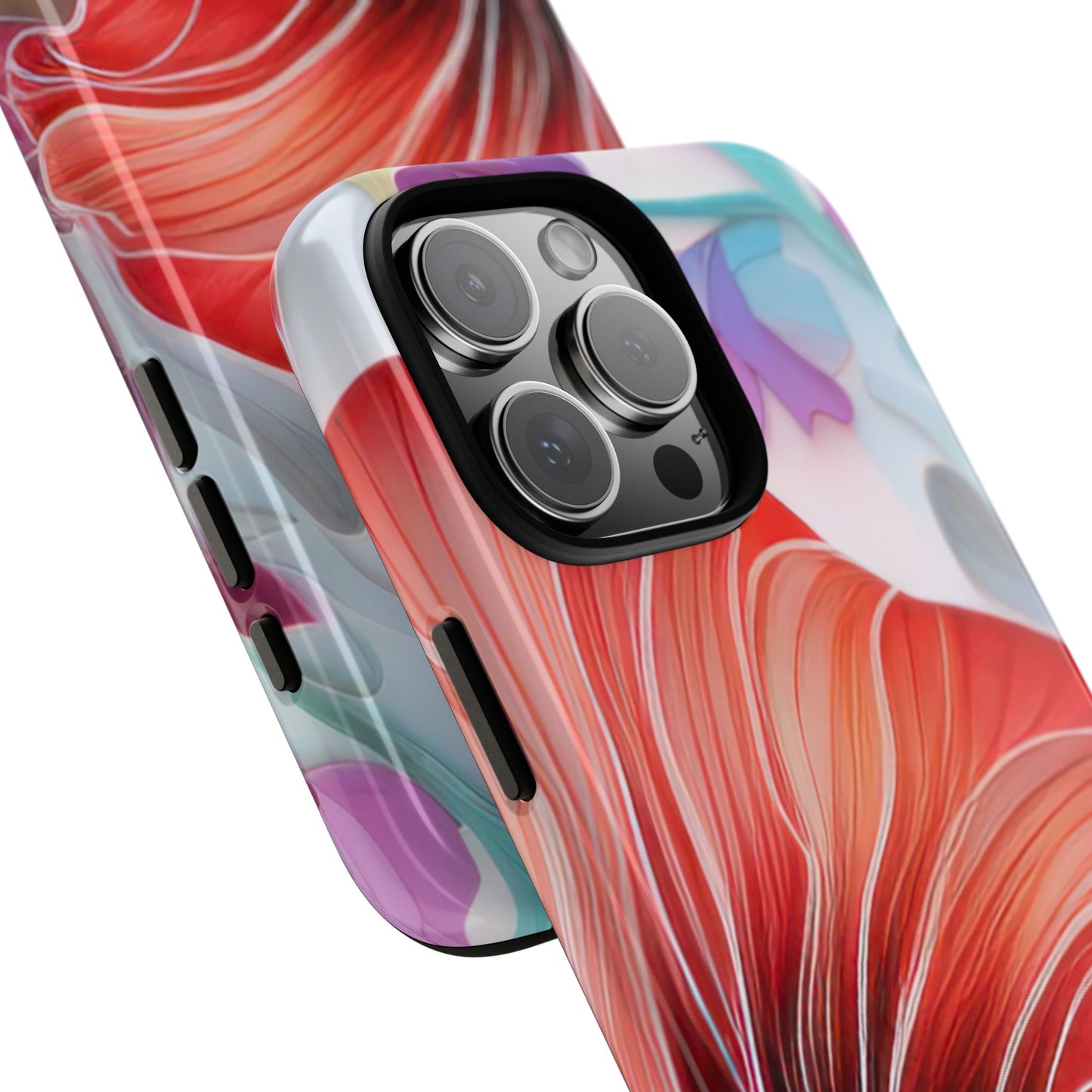 Purple Lily Tough Phone Case – Durable Floral Protective Cover for iPhone & Android