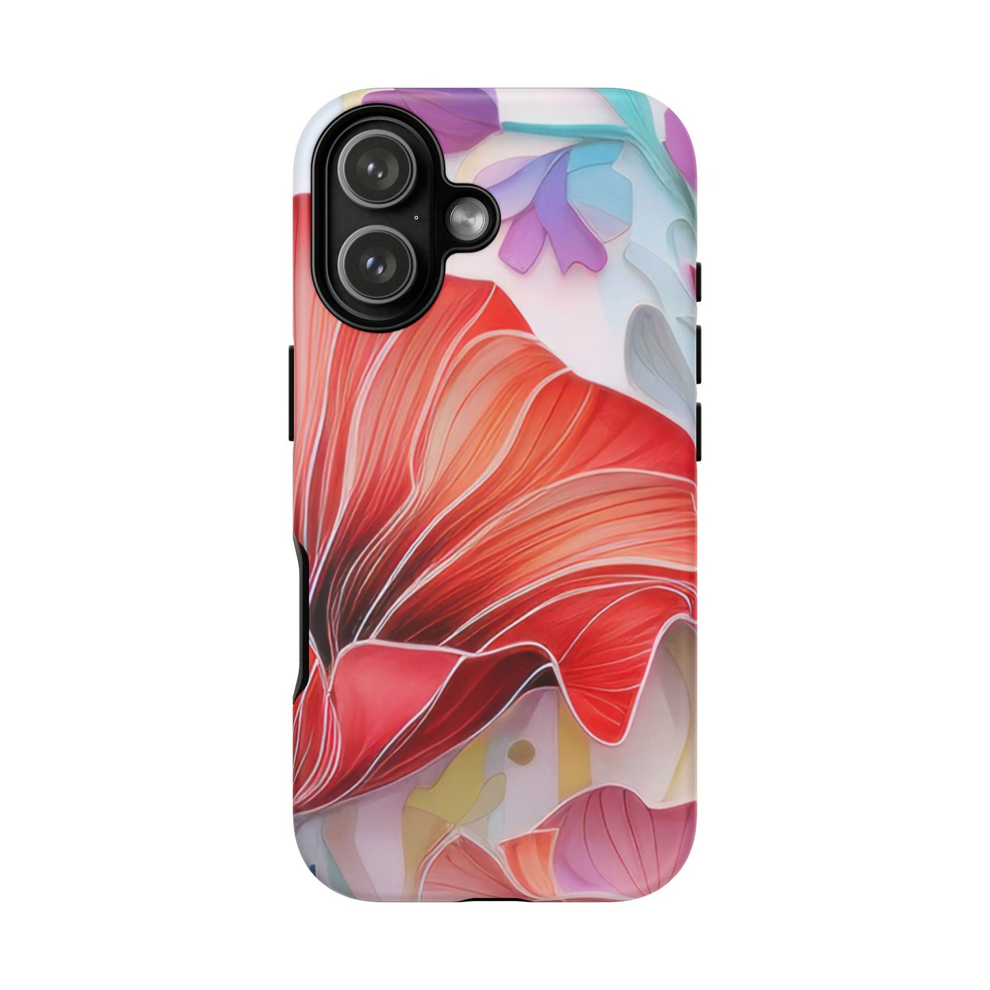 Purple Lily Tough Phone Case – Durable Floral Protective Cover for iPhone & Android