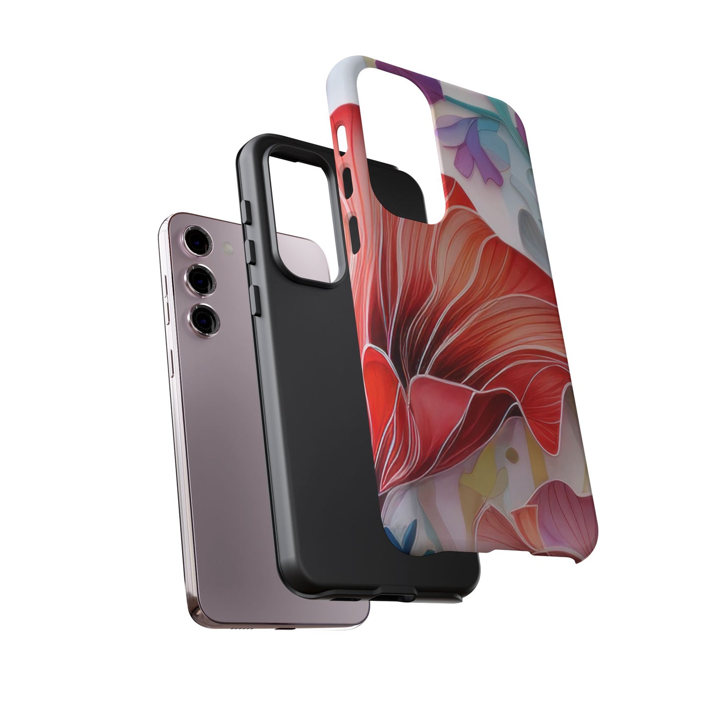 Purple Lily Tough Phone Case – Durable Floral Protective Cover for iPhone & Android