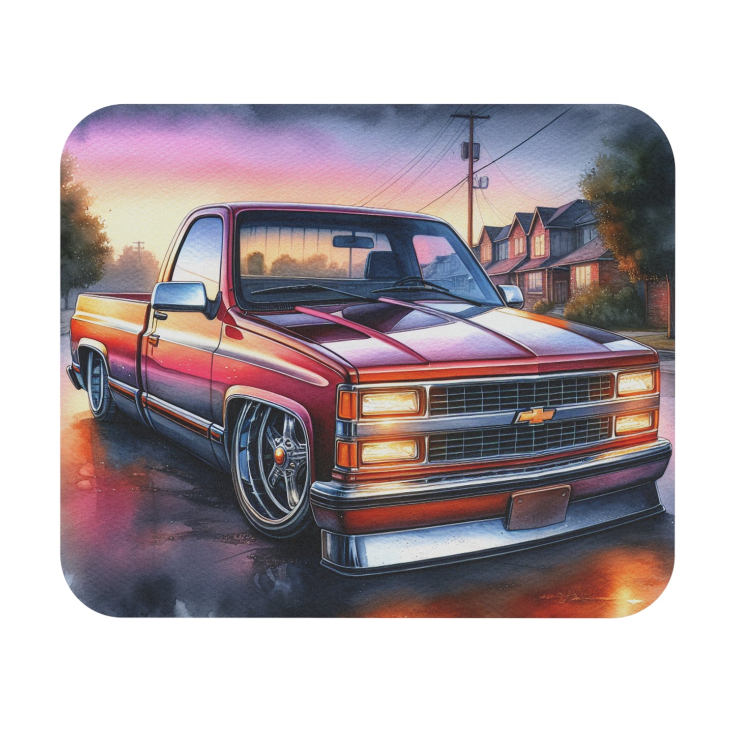 1990 Chevy Truck Mouse Pad, Retro Auto Desk Decor, Gamer Accessory, Gift for Car Lovers, Office Home Accessories - Victory Thru Vision 
