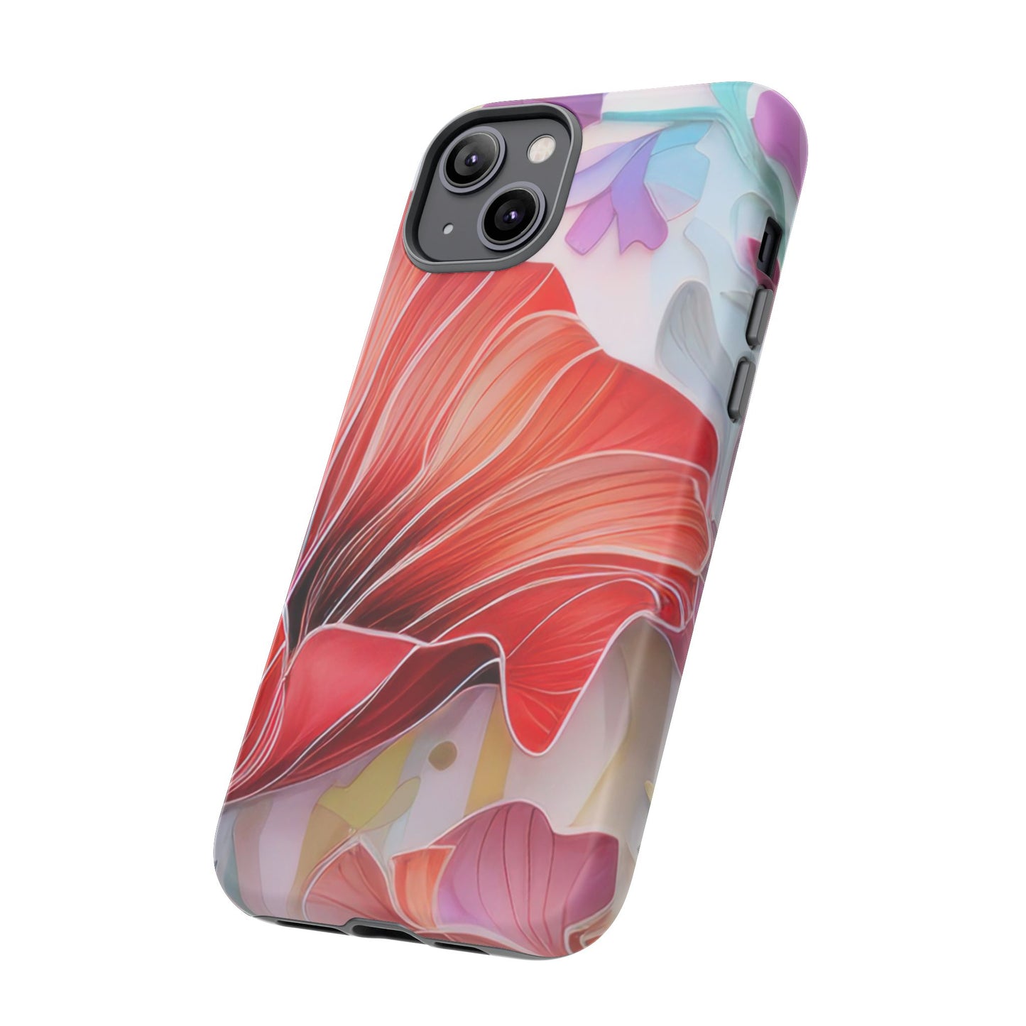 Purple Lily Tough Phone Case – Durable Floral Protective Cover for iPhone & Android