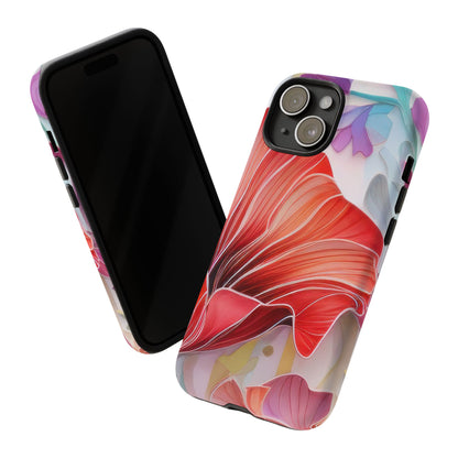 Purple Lily Tough Phone Case – Durable Floral Protective Cover for iPhone & Android
