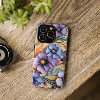 Tough Cases, Cosmos Flower Phone Cover, Floral Phone Case, Protective Phone Shell, Botanical Phone Skin, Flower Pattern